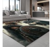 Generico Tappeto Da Soggiorno A Pelo Corto, Stile Surrealista Astratto Guerriero LupoTappeto Antiscivolo Lavabile Soffice Adatto - Per Soggiorno Camera Da Letto E Sala Da Pranzo Buio,140 x 200 cm