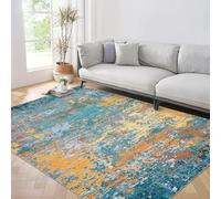 Generico Tappeto,Design contemporaneo astratto moderno, giallo verde acqua, Art Deco, colorato, 100 x 180 cm, Tappeti Soggiorno Camera da letto,Sala da pranzo,Corridoio