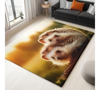 Generico Tappeto Di Flanella Stampato Arancione Animale Riccio Tappeti Morbido Soggiorno Camera, Per Bambini Camera Da Letto Tappeto Antiscivolo 120 x 180 cm