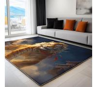 Generico Tappeto Di Flanella Stampato Blu Stile Anime Tigre Tappeti Morbido Soggiorno Camera, Per Bambini Camera Da Letto Tappeto Antiscivolo 120 x 180 cm