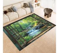 Generico Tappeto Esterno 50x80 cm Imitazione Cashmere Tappeto Pelo Corto Modello Cascata Pietre Ruscello 3D Tappeti Cucina Antiscivolo Lavabile Antimacchia Adatto per Appartamenti Camerette Ingressi