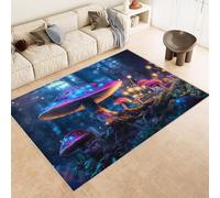 Generico Tappeto Esterno 60x90 cm Imitazione Cashmere Tappeto Pelo Corto Modello Funghi Erba Creativo 3D Tappeti Cucina Antiscivolo Lavabile Antimacchia Adatto per Appartamenti Camerette Ingressi