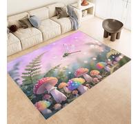 Generico Tappeto Esterno 60x90 cm Imitazione Cashmere Tappeto Pelo Corto Modello Funghi Erba Creativo 3D Tappeti Cucina Antiscivolo Lavabile Antimacchia Adatto per Appartamenti Camerette Ingressi