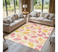 Generico Tappeto Foglia Rosa, Tappeto Camera da Letto Pianta Botanica Foglie Cadute, Tappeti Salotto 60x110, Tappetino Scendiletto Zerbino Piccolo, Morbido Flanella Pelo Corto H-16