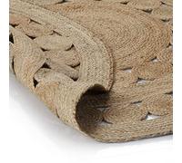 Generico Tappeto in Juta con Design Intrecciato 150 cm Rotondo,Beige,1.25kg,245344