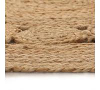 Generico Tappeto in Juta Intrecciata con Design 90 cm Rotondo,Beige,1.69kg,245342