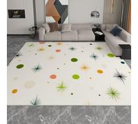 Generico Tappeto lavabile 80 x 150 cm per cameretta, corridore antiscivolo design retrò per camera da letto - tappeti stampato pois stelle a pelo corto per sala da pranzo ufficio