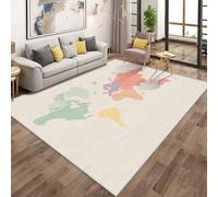 Generico Tappeto Mappa del Mondo, Tappeto Camera da Letto Geografia Mappa del Mondo, Tappeti Salotto 60x110, Tappetino Scendiletto Zerbino Piccolo, Morbido Flanella Pelo Corto H-3