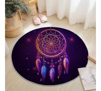 Generico Tappeto Morbido Rotondo 60 cm, Minimalista Acchiappasogni stampa Antiscivolo & Isolamento Acustico Tappeti, Buio Lavabile Morbida Tappeto per Camera Sala Cucine Ingresso