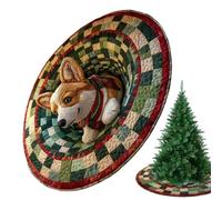 Genérico Tappeto natalizio 3D - Tappeto imbottito con Babbo Natale e | Alfombre con area di illusione ottica da 40 x 40 pollici con motivo di cane, per camera da letto, cucina, appartamento, ufficio