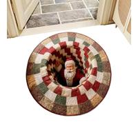 Generico Tappeto Natalizio Antiscivolo Decor Casa Con Cane E | Tappetino A Illusione Ottica Per Le Festività Natalizie Per Camera Da Letto Cucina Ufficio Camera Hotel Esterno Patio