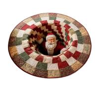 Genérico Tappeto natalizio di Babbo Natale con illusione 3D | Tappeto da cucina natalizio con illusione 3D per ingresso, per camera da letto, cucina, appartamento, ufficio, hotel, feste e