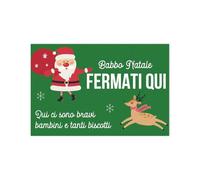 Generico Tappeto Natalizio Personalizzato ''Qui ci sono bravi bimbi'' Zerbino Decorativo Natale Design Festivo per Ingresso Casa Idea Regalo natale 50x80cm decorazioni antiscivolo