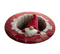 Generico Tappeto natalizio - Tappeto con Babbo Natale con illusione 3D, morbido tappetino antiscivolo che aggiunge allegria e calore festoso, design durevole e lavabile, per la decorazione stagionale
