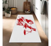 Generico Tappeto Passatoia da Cucina Antiscivolo 60 x 150 cm, Tappeto Lungo Corridoio Bianco a Pelo Corto Lavabile Moderno Minimalista Dea Della Giustizia per Camera da Letto Cucina Ingresso