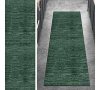 Generico Tappeto Passatoia da Cucina Lungo Corridoio Moderno 90 x 300 cm Verde Scuro Passatoia da Cucina Antiscivolo Tappetino Passatoia Lavabile A Pelo Corto Poliestere Corridoio Camera da Letto Lar