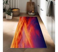 Generico Tappeto passatoia lungo 50 x 140 cm arte astratta, corridore antiscivolo per corridoio tramonto cielo righe - tappeto lavabile per cucina ingresso bagno camera scale