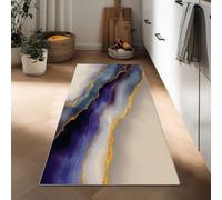Generico Tappeto Passatoia Lungo 50 x 140 cm, Corridore Antiscivolo per Corridoio Marmo d'Agata Strisce, Tappeto Lavabile Arte Astratta per Cucina Ingresso Bagno Camera Scale