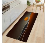 Generico Tappeto Passatoia Lungo 50 x 140 cm, Corridore Antiscivolo per Corridoio Sole Onde Colline - Tappeto Lavabile Minimalismo per Cucina Ingresso Bagno Camera Scale