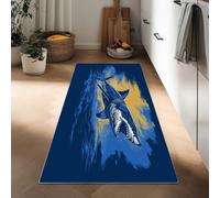 Generico Tappeto Passatoia Lungo 60 x 180 cm, Corridore Antiscivolo per Corridoio Oceano Retrò Animali Squali - Tappeto Lavabile Stile Cartone Animato per Cucina Ingresso Bagno Camera Scale