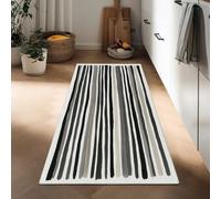Generico Tappeto Passatoia Lungo 80 x 120 cm, Corridore Antiscivolo per Corridoio Retrò Arte Strisce - Tappeto Lavabile Minimalismo per Cucina Ingresso Bagno Camera Scale