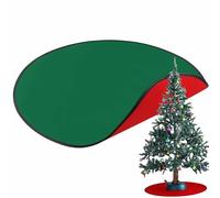 Genérico Tappeto per albero di Natale - Tappeto reversibile da 76 cm, protezione del pavimento impermeabile, in morbido poliestere rosso verde | tappeto da sotto l'albero, decorazione natalizia