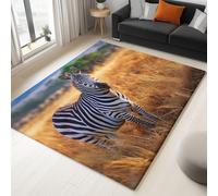 Generico Tappeto per bambini cameretta bambine bambini Giallo Tempi Moderni Animali Selvatici Praterie Zebre Tappeto per camera da letto estetico morbido decorativo, interni ed esterni 80 x 150 cm
