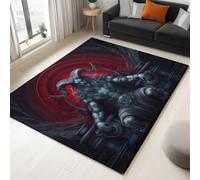 Generico Tappeto per camera da letto Nero tappeto per soggiorno tappeti morbidi antiscivolo a pelo corto lavabili per bagno sala da pranzo corridoio Fantasia Surrealismo Demone Trono 80 x 150 cm,