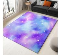 Generico Tappeto per Camera Ragazze e Teenager, Antiscivolo Lavabile, XXL, Galassia Viola Nebula Stelle Cielo Notturno, 160 x 230 cm