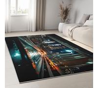 Generico Tappeto per la Casa 120 x 170 cm, Tappeto Pelo Basso e Antiscivolo Architettura Ponte Vista Notturna, Tappeti per Camera dei Bambini Sala da Pranzo Arredamento Domestico Paesaggio Urbano