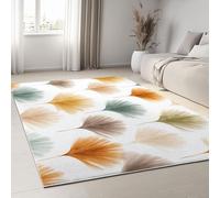 Generico Tappeto per la Casa 160 x 230 cm, Tappeto Pelo Basso e Antiscivolo Piuma A Ventaglio Minimalista Piante Tappeti per Camera dei Bambini Sala da Pranzo Arredamento Domestico Stile Bohémien