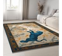 Generico Tappeto per la Casa 80 x 150 cm, Tappeto Pelo Basso e Antiscivolo Fiori Orientali Tigri Animali, Tappeti per Camera dei Bambini Sala da Pranzo Arredamento Domestico Tradizione Retrò
