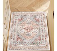 Generico Tappeto, per pavimento tradizionale vintage floreale multicolore, grigio, 110 x 110 cm, Area Rug Living Room, Bedroom, Farmhouse Fireplace, Lounge Rugs for Wooden Floors,