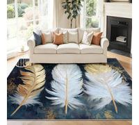 Generico Tappeto Retrò Fine Decorazione Piuma 60 x 120 cm - Antiscivolo Lavabile Tappeti Camera Da Letto, Corto Pile Tappeto per Soggiorno, Sala da Pranzo, Corridoio, Ufficio - Multicolore
