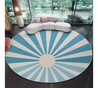 Generico Tappeto Rotondo 100 cm, Pelo Corto Multicolore Tappeto Rotondo, Antiscivolo e Lavabile Linee Retrò Minimalismo Luce Solare Tappeti per Soggiorno, Camera da Letto, Salotto e Ingresso