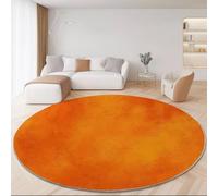 Generico Tappeto rotondo 160 cm, Texture Trasandata E Grunge lavabile antiscivolo Pelo Corto morbido Colore Arancione Rotondi Tappetos per camera da letto, soggiorno, sala da pranzo