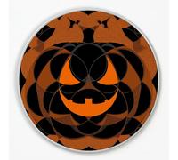 Generico Tappeto Rotondo Bambini 60 cm Arancione classico, Astratto Silhouette Zucca Halloween Lavabile in Lavatrice Decorazione Del Pavimento per Camera Da Letto Bagno Aree Interne Soggiorno
