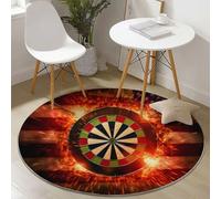 Generico Tappeto rotondo con motivo Bandiera Americana Astratta Scintille, lavabile in lavatrice stampa Rosso, antiscivolo morbido per soggiorno, divano camera dei bambini decorazione 160 cm