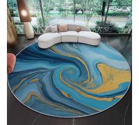 Generico Tappeto Rotondo Salotto 180 cm, Morbido Marmo Vortex Di Lusso Ed Eleganza Tappeto Camera da Letto Pelo Corto, Antiscivolo Multicolore Tappeti Soggiorno Lavabile in Lavatrice