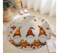 Generico Tappeto Rotondo Salotto, Carino Nano Zucca Morbido Circolare Tappetini Antiscivolo Tappeto per Bambini Cameretta Cucina Casa Zona Balcone Tappet Tavolino (Beige, 150 cm)