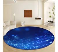Generico Tappeto Rotondo Stile Fantasia Raggi Di Stelle, Moquette Lavabile in Lavatrice Antiscivolo Blu - Morbido Non Perde Pelo Ø 180 cm per Soggiorno e Camera da Letto