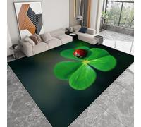 Generico Tappeto Salotto 120 x 170cm, Morbido Tappeto Scendiletto Camera da Letto Foglie e coccinelle vento naturale Tappeti Lavabili per Salotto Cameretta Bambino Pieghevole