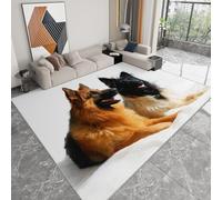 Generico Tappeto Salotto 120 x 170cm, Morbido Tappeto Scendiletto Camera da Letto Pastore tedesco cane da compagnia Tappeti Lavabili per Salotto Cameretta Bambino Pieghevole