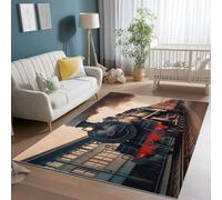 Generico Tappeto Salotto 120 x 180 cm, motivo Moderno Treno A Vapore stampati lavabile Tappeti - Colorato Moderno Morbido antiscivolo Tappeto non perde pelo per Cameretta Bambino Ufficio