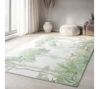 Generico Tappeto Salotto 120 x 180cm Morbido Tappeto Scendiletto Camera da Letto Foresta Acquerello Bosco Piante Animali Tappeti Lavabili per Salotto Cameretta Bambino Ufficio Ingresso
