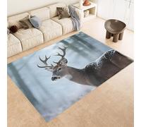 Generico Tappeto Salotto 140x200 cm 3D Modelli Sika Cervo Bosco Erba Tappeto Antiscivolo Lavabile in Lavatrice Tappeti Camera da Letto Imitazione Cashmere Adatto per Cameretta dei Bambini Zona Notte