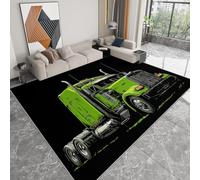 Generico Tappeto Salotto 160 x 230cm, Morbido Tappeto Scendiletto Camera da Letto Testa di camion verde Nero Tappeti Lavabili per Salotto Cameretta Bambino Pieghevole