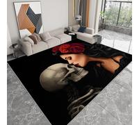 Generico Tappeto Salotto 80 x 120cm, Morbido Tappeto Scendiletto Camera da Letto Donne gotiche arti oscure Nero Tappeti Lavabili per Salotto Cameretta Bambino Pieghevole