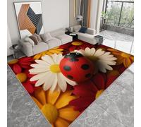 Generico Tappeto Salotto 80 x 120cm, Morbido Tappeto Scendiletto Camera da Letto Fiori Animali Coccinelle Tappeti Lavabili per Salotto Cameretta Bambino Pieghevole