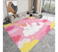 Generico Tappeto Salotto 80 x 120cm, Morbido Tappeto Scendiletto Camera da Letto Unicorno dei cartoni animati Tappeti Lavabili per Salotto Cameretta Bambino Pieghevole